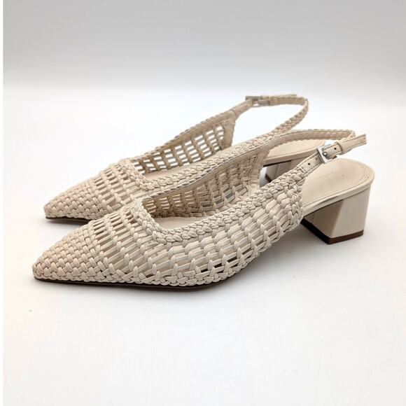 Nordstrom Shoes - Nordstrom Dextra Slingback Heel Pump Women's Beige Pearled Size US6 EU36